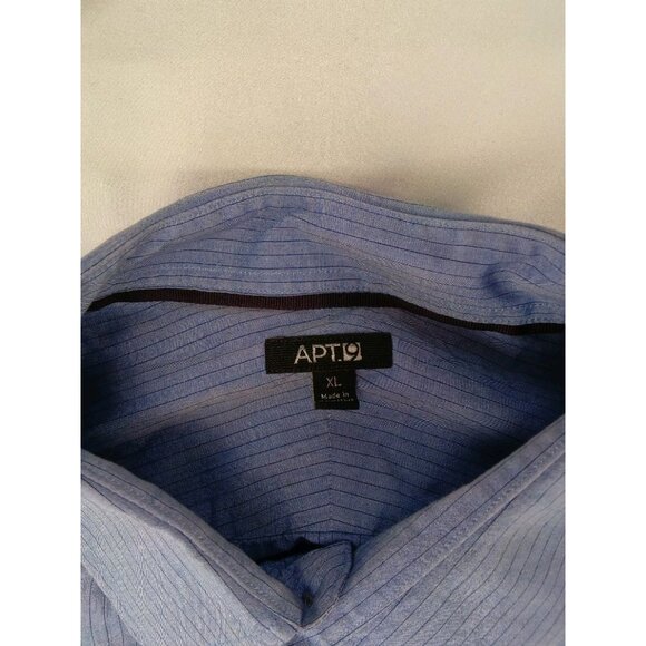 Mens Apt9 Blue Button Up Shirt Size XL Pin Stripped - Picture 2 of 3